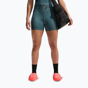 Spodenki damskie Nike Pro Sculpt High Waisted 5" Biker mineral slate/faded spruce/white