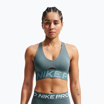 Biustonosz treningowy Nike Pro Sculpt Medium Support mineral slate/denim turquoise/white