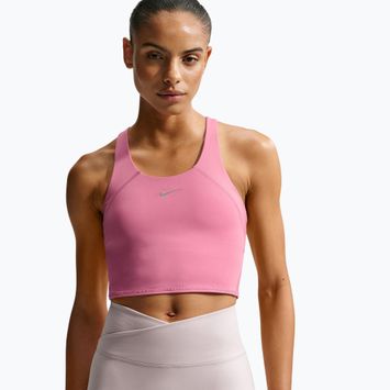 Koszulka do biegania damska Nike Tempo Medium Support Cropped Sports Bra peony