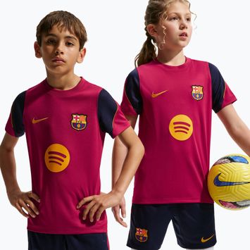 Koszulka piłkarska dziecięca Nike FC Barcelona Strike Dri-Fit noble red/blackened blue