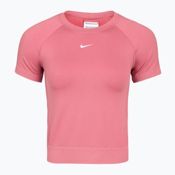 Koszulka treningowa damska Nike Pro Seamless Dri-Fit peony/white