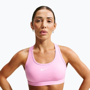 Biustonosz treningowy Nike Swoosh pink rise/white