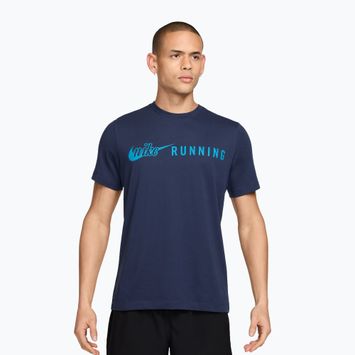 Koszulka do biegania męska Nike Dri-Fit Running T-Shirt midnight navy/light current blue