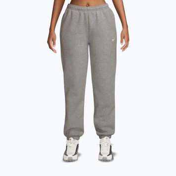 Spodnie damskie Nike Studio Fleece dark grey heather/sail