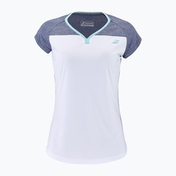 Koszulka tenisowa dziecięca Babolat Play Crew Neck white/blue heather