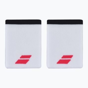Frotki na nadgarstek Babolat Logo Jumbo Wristband 2 szt. white/strike red