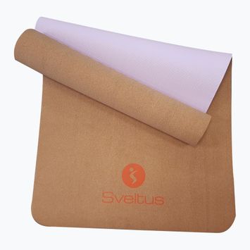 Mata do ćwiczeń Sveltus Cork Yoga natural/ lilac