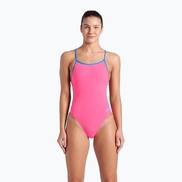 Strój pływacki jednoczęściowy damski arena Lace Back Solid shocking pink/blue river