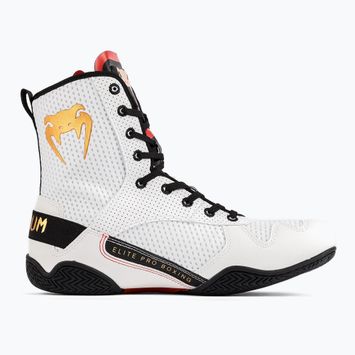 Buty bokserskie Venum Elite Boxing ice/gold logo