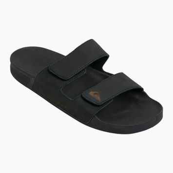 Klapki męskie Quiksilver Rivi Leather Double Adjust black 1