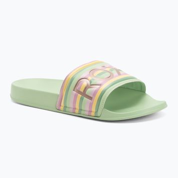 Klapki damskie ROXY Slippy II green stripe