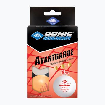 Piłeczki do tenisa stołowego Donic-Schildkröt 3-Star Avantgarde Poly 40+ 6 szt. white/orange