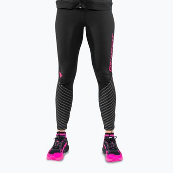 Legginsy do biegania damskie DYNAFIT Reflective black out pink glo