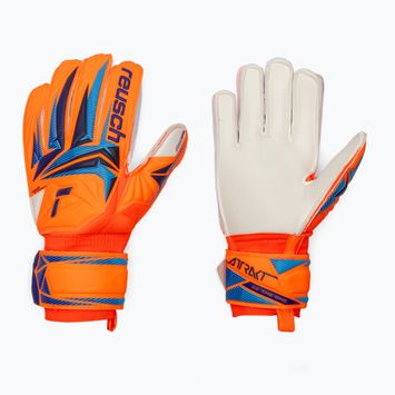 Rękawice bramkarskie dziecięce Reusch Attrakt Advance Junior shocking orange/blue