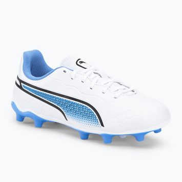 Buty piłkarskie dziecięce PUMA King Match FG/AG puma white/puma black/blue glimmer