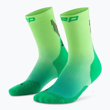 Skarpety kompresyjne męskie CEP Run Edt. Gradient Mid Cut Compression 5.0 green/lime fade
