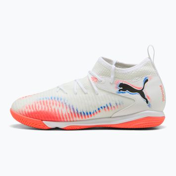 Buty piłkarskie dziecięce PUMA Future 8 Match It + Mid Jr puma white/puma black/glowing red