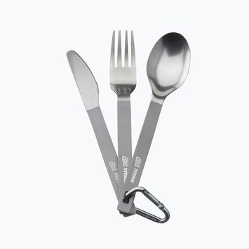 Zestaw sztućców Esbit 3-Pcs Titanium Cutlery-Set W/ Carabiner And Pocket titanium