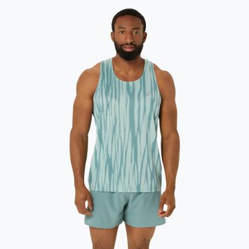 Koszulka do biegania męska ASICS  Road All Over Print Singlet light celadon/celadon