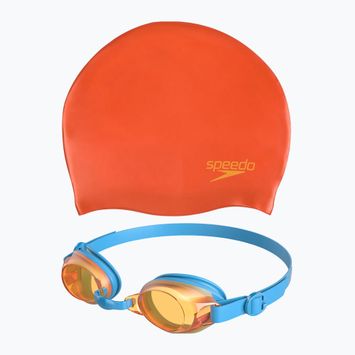 Zestaw do pływania dziecięcy Speedo Jet V2 Czepek + Okulary fluo orange/pink assorted