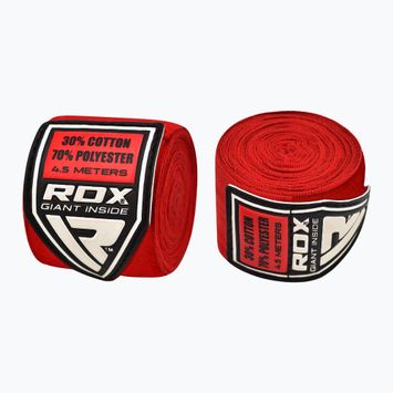 Bandaże bokserskie RDX Hand Wraps Plus 450 cm red
