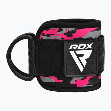 Paski z hakami na kostkę RDX A4 Ankle Straps For Gym Cable Machine pink