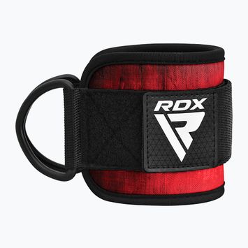 Paski z hakami na kostkę RDX A4 Ankle Straps For Gym Cable Machine red