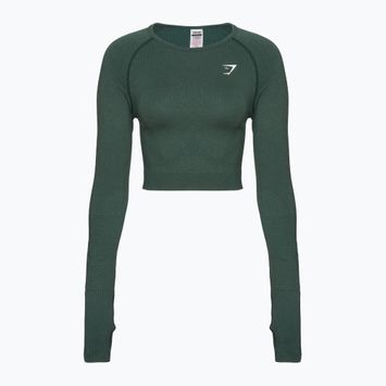 Top treningowy longsleeve damski Gymshark Vital Seamless Crop Top obsidian/gre y/marl
