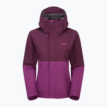 Kurtka przeciwdeszczowa damska Rab Downpour mulberry/plum