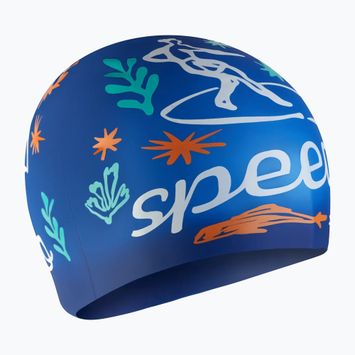 Czepek pływacki dziecięcy Speedo Junior Printed Silicone zafre blue/white