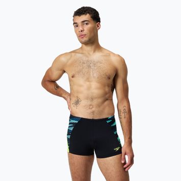 Bokserki pływackie męskie Speedo Endurance+ MAX Splice Aquashort black/hyper yellow