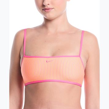 Góra od stroju pływackiego Nike Ripple Texture Bralette Classic Bikini pink glow