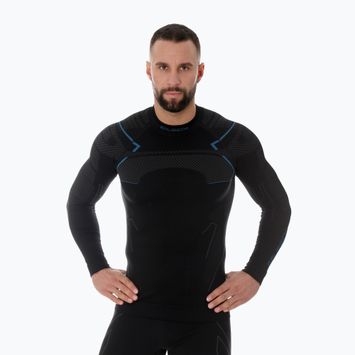 Longsleeve termoaktywny męski Brubeck Thermo czarny/niebieski