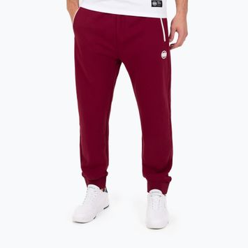 Spodnie męskie Pitbull West Coast Trackpants Small Logo Terry Group burgundy