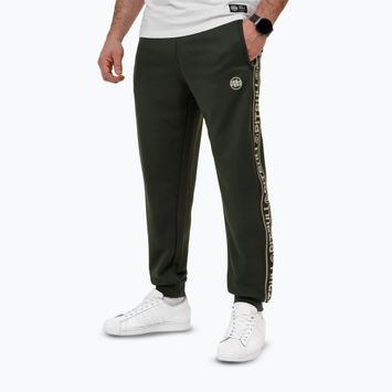 Spodnie męskie Pitbull Trackpants Tape Logo Terry Group old green