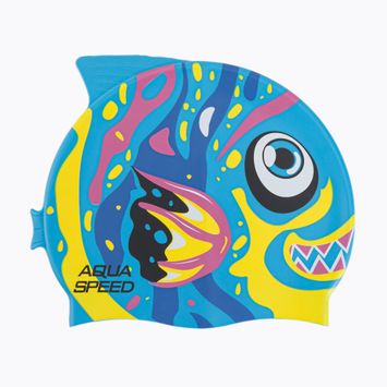 Czepek pływacki dziecięcy AQUA-SPEED Zoo Fish niebieski/żółty/różowy