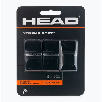 Owijki do rakiet tenisowych HEAD Xtremesoft Grip Overwrap 3 szt. black