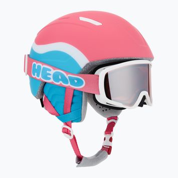 Kask narciarski dziecięcy HEAD Maja Set + Gogle Jr pink/blue/silver red