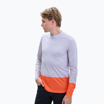 Longsleeve rowerowy męski POC MTB Pure granite grey/zink orange