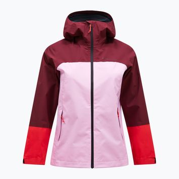 Kurtka przeciwdeszczowa damska Peak Performance Trail Hipe Shell Jacket obscure/morning dew/red