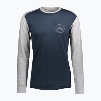 Longsleeve termoaktywny męski SCOTT Defend Merino dark blue/light grey melange