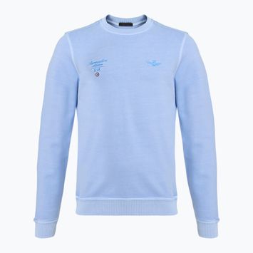Bluza męska Aeronautica Militare Girocollo ice blue washed