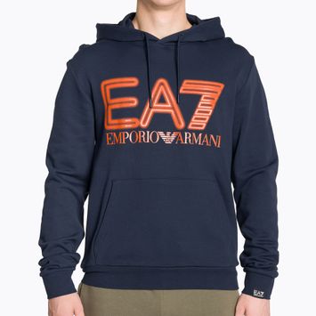 Bluza męska EA7 Emporio Armani Train Logo Series Oversize Logo Hoodie Coft navy blue