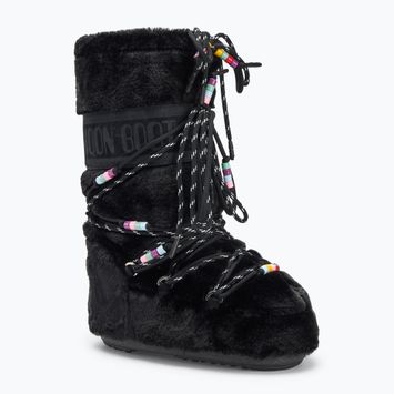 Śniegowce Moon Boot Icon Faux Fur Beads black
