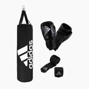 Zestaw bokserski adidas Performance Boxing Set worek + rękawice + bandaż czarno-biały ADIBAC11KIT-EUN