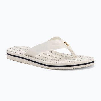Japonki damskie Tommy Hilfiger Chain Print Beach Sandal ivory