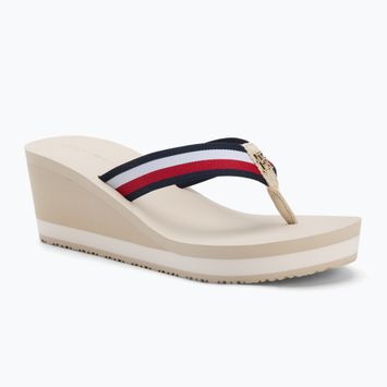 Japonki damskie Tommy Hilfiger Corporate Wedge Beach Sandal muslin