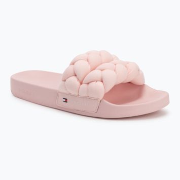 Klapki damskie Tommy Jeans Braided Slide delicate pink