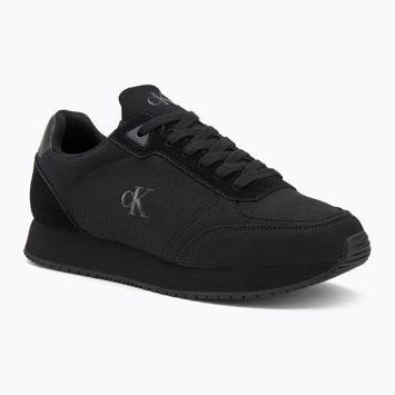 Buty męskie Calvin Klein YM0YM01217 Runner Sock Laceup Mg Canvas triple black