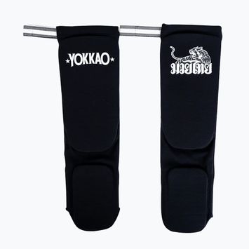 Ochraniacze piszczeli YOKKAO Muay Thai Boxing black cotton